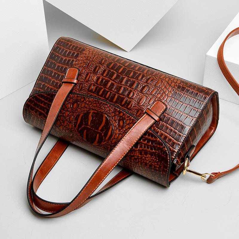 Mode Vintage Alligator Umhängetaschen für Damen Große Kapazität Damen Schultertaschen Geldbörsen und Handtaschen Unterarmhandtasche