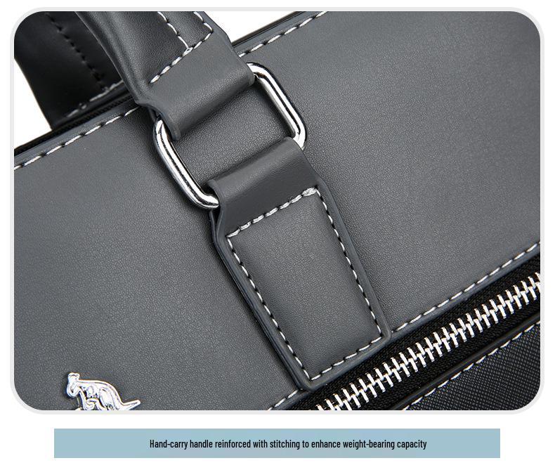 Men's Simple Solid Color Laptop Shoulder Bag & Business Backpack