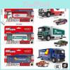 Trailer Simulation Alloy Double Decker Truck Tractor Model Toy Collection For