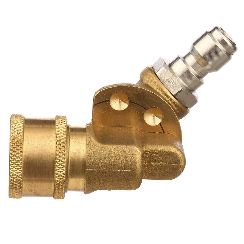 Quick Connection Pressure Washer Attachment 1/4 Adjustable Joint +10pcs O-Rings Copper 4500PSI 5 Angles for Pressure Washer Tips
