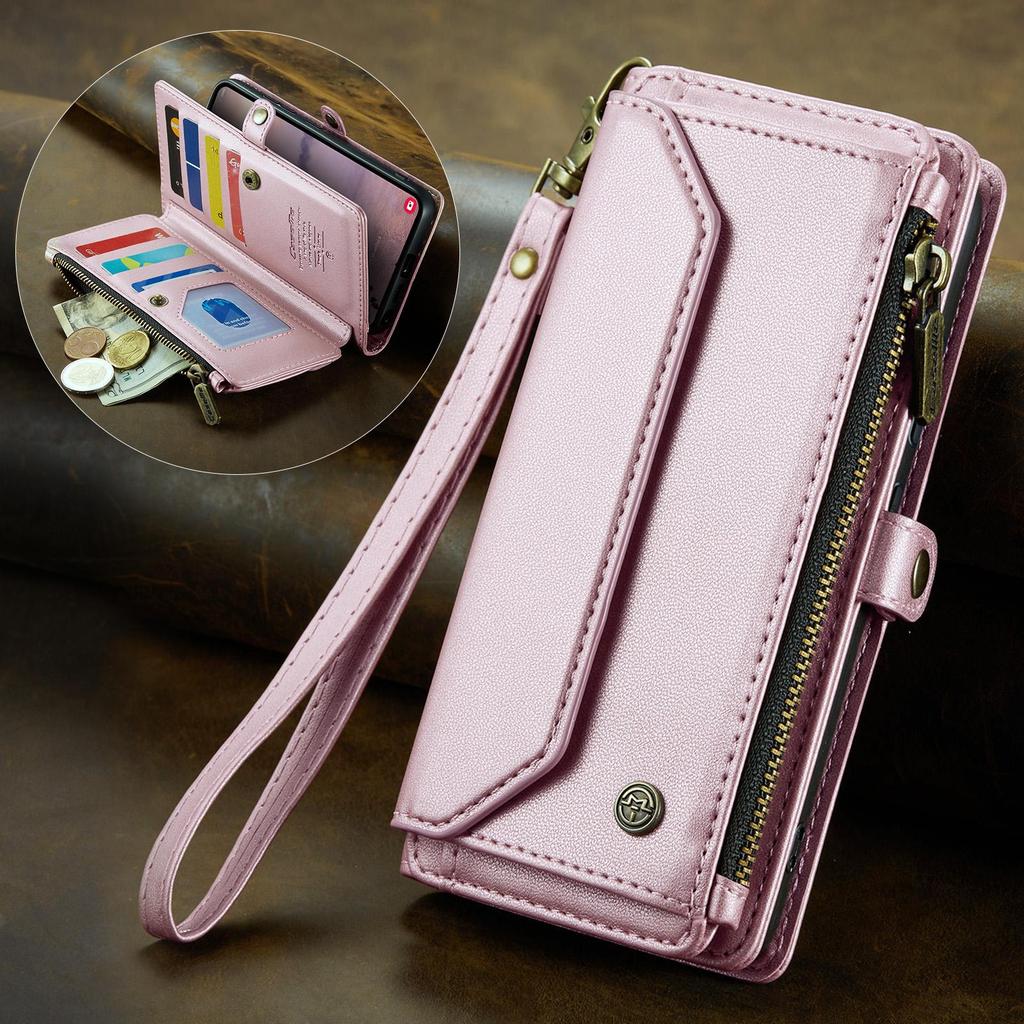CaseMe Crossbody Wallet Case For Samsung Galaxy S26/S26+/S26 Ultra Zipper Wrise Multi-functional Flip PU Leather Card Holder Cover Protectives Skins
