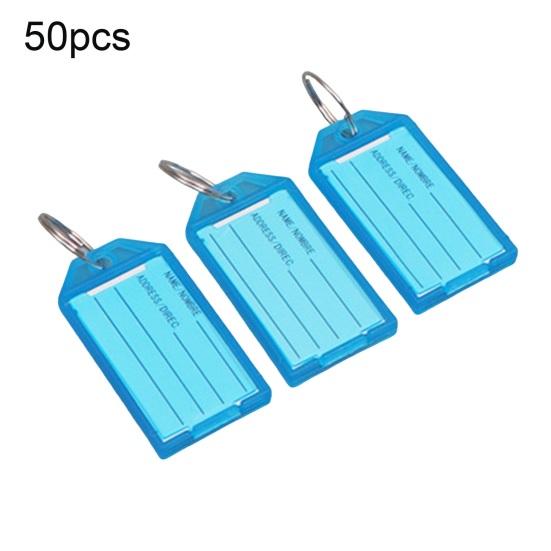 50Pcs Key Tags Bright Colors Plastic Waterproof Writable Hotel Key Organizer with Detachable Metal Rings Crack-resistant Key Labels Hotel Office Key