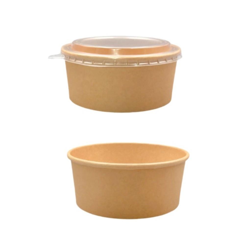 50pcs Disposable Kraft Salad Bowl 500/750ml Disposable Food Container  Food Packaging