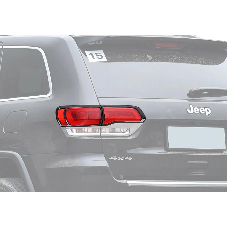 2PCS Car Rear Tail Light Lamp Guard Cover Bezel for Jeep Grand Cherokee 2014 2015 2016 2017 2018 2019 2020 Exterior Accessories