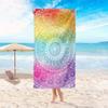 1pc Large Quick-Dry Sand-Free Beach Towel - Lightweight Microfiber Bath,Yoga Mat,Picnic Blanket Vibrant Rainbow Mandala Bohemian