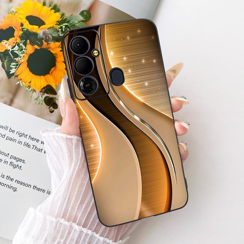Case For Tecno Pop 6 Go Cover BE6j Popular Flowers Soft Black Silicone Shockproof Fundas For Tecno Pop 6 BE7 Pop6 Pro BE8 Bumper
