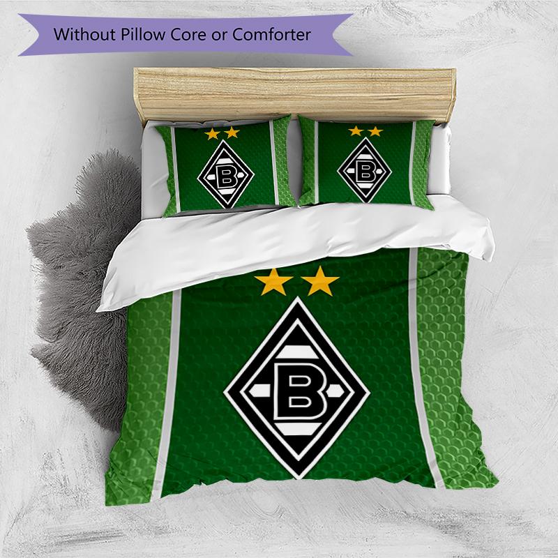 3pcs Borussia Mönchengladbach LOGO pattern bedding set duvet cover set includes duvet cover &pillowcases, perfect all season bedroom decoration & gift