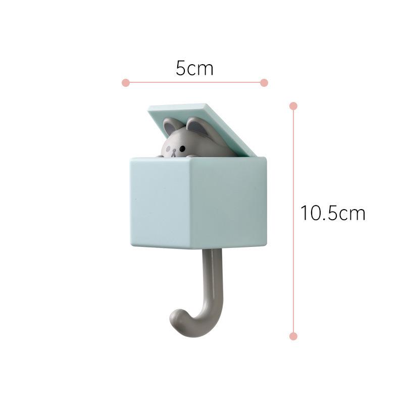 Cute Animal Adhesive Wall Hooks - Traceless, Strong, Nail-Free for Keys, Coats, Hats