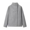 European & American Women's Fashion: Casual Lapel Pearl Leather Wool Short Jacket