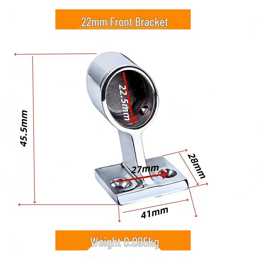 316 Stainless Steel Marine Pipe Clamp Bracket for Yacht (Front, Middle, Rear)