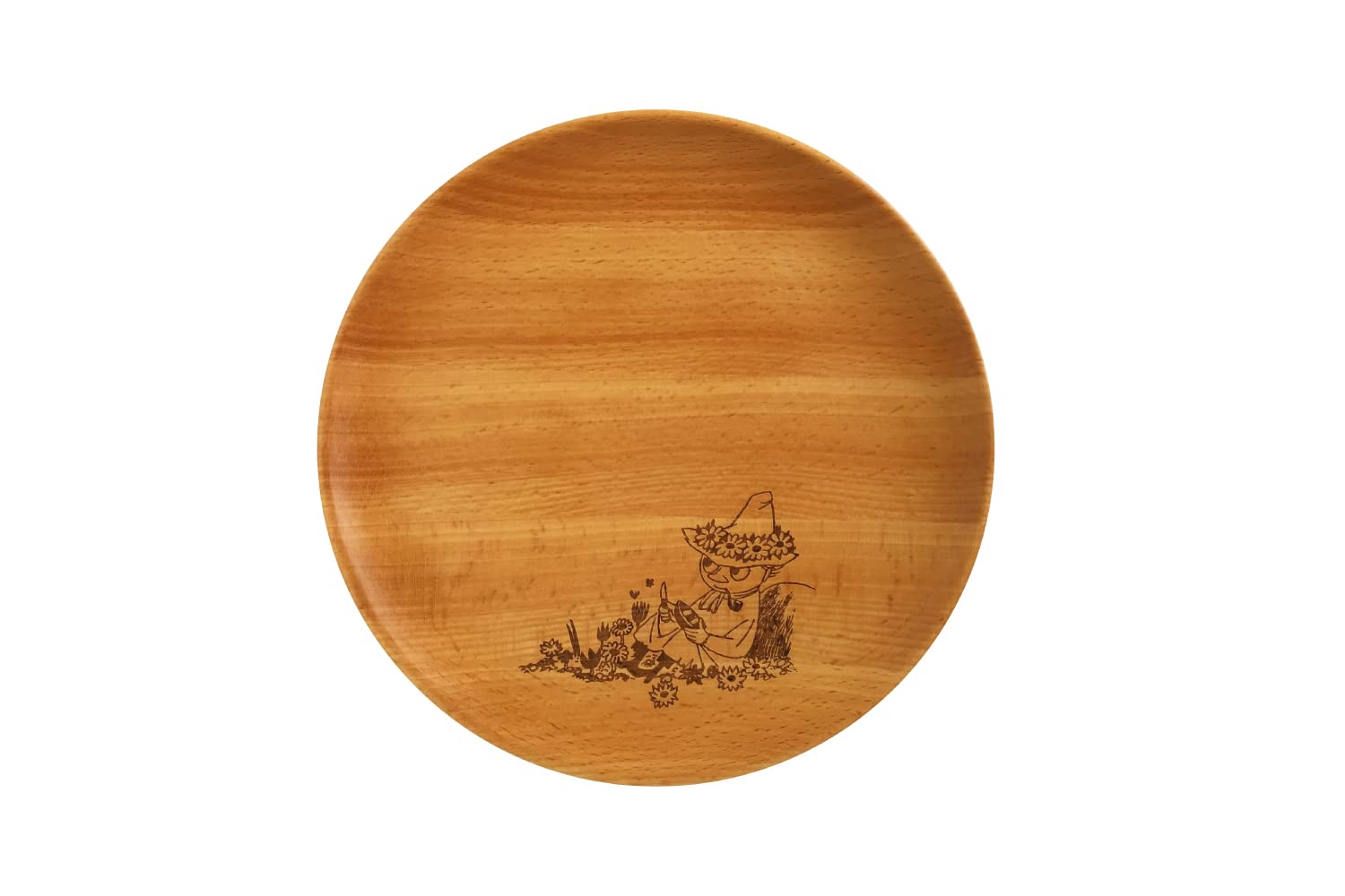 

TOUGEI Plate Dish M Wooden Moomin Series Flat Natural Wood (Snufkin) Plate, 21cm,