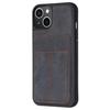 BF28 For iPhone 15 Kickstand Case Matte PU Leather Coated TPU Phone Cover with Card Holder