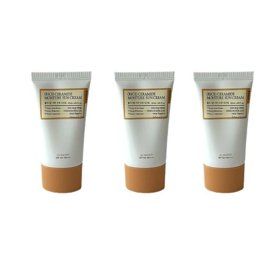 FULLY Rice Ceramide Moisture Sunscreen SPF50+ PA++++ Hydrating UV Protection Set 50ml x3