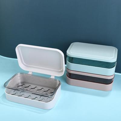 Portable 1Pcs Sponge Plate Drain Double Layer Sealing Soap Container Soap Case Soap Dish Soap Box