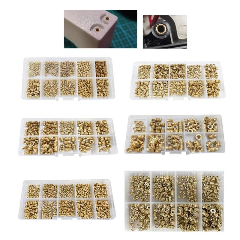 Metal Nut set Brass Threaded Insert Nut set Essential Fasteners Heat Resistant Nut set Gift for Engineers & Hobbyists