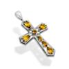 Citrine Gemstone Cross Charm Pendant 925 Sterling Silver Zivori Jewelry Yellow Gemstone