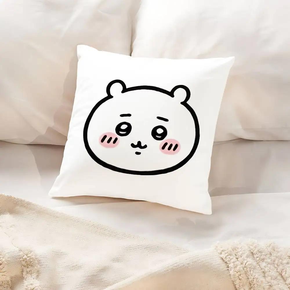 Cute C-chiikawas Pillow Case Cushion Cover Soft Cute Throw Pillow Case For Car Sofa Pillowcase Polyester With Zipper
