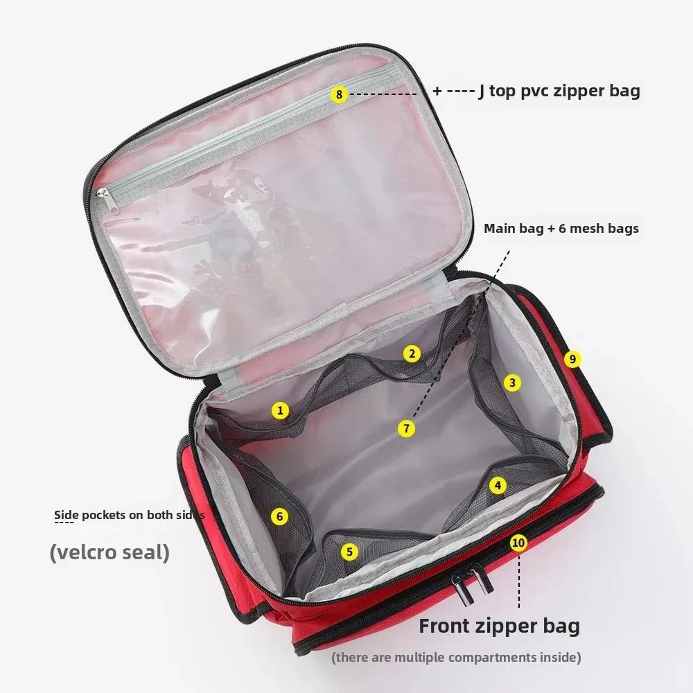 Portable Medical Organizer - Compact First Aid Kit Bag for Home, Car & Travel | Waterproof Medicine Storage with Zipper Pockets