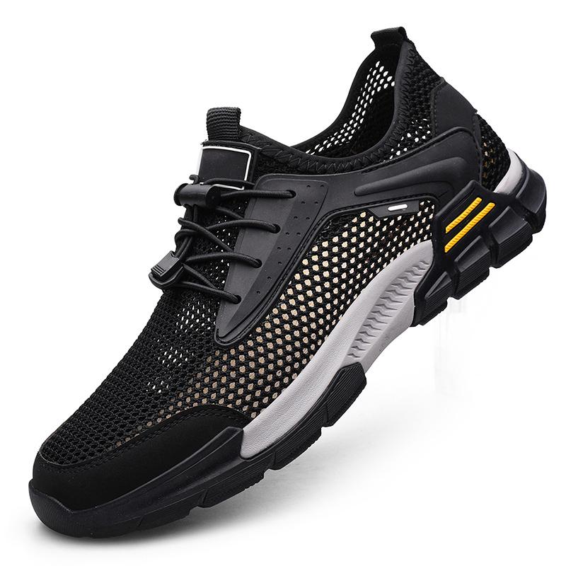 

Fashion New Slip on Men Loafers Breathable Summer Casual Shoes for Men Camping Hiking Shoes Outdoor Mesh Men Sneakers Lightweight Flats 38 чёрный
