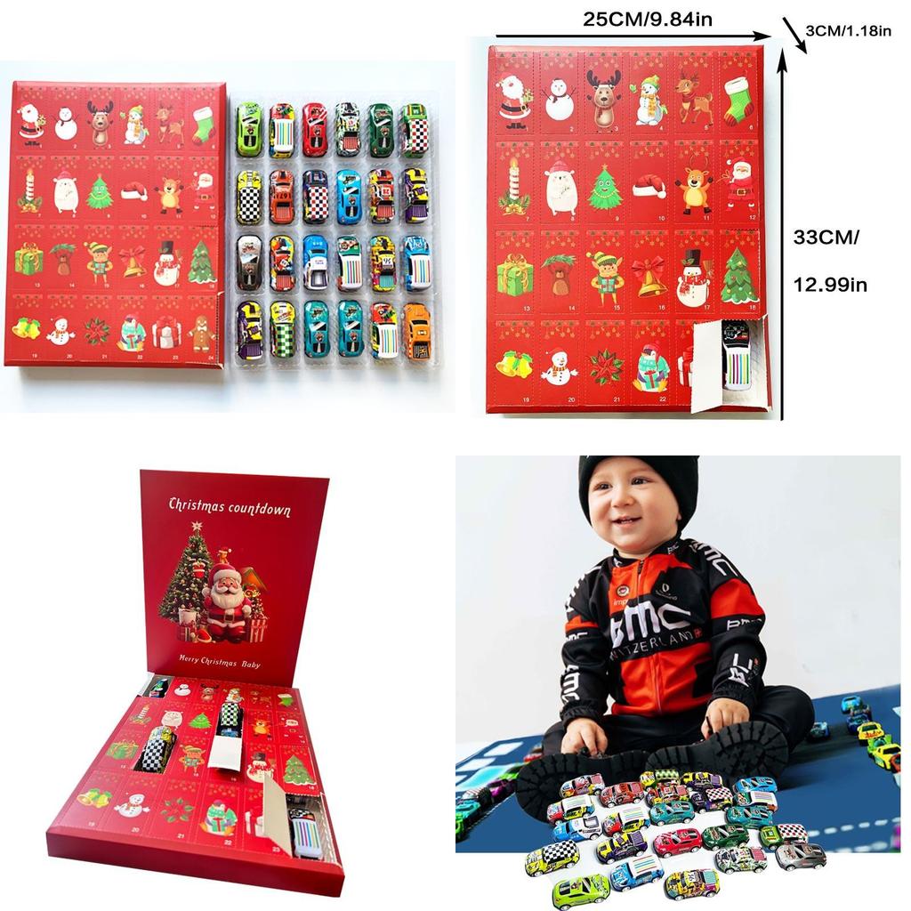 Christmas Countdown Calendar Surprise Racing Blind Box Children Toys For Family Interaction And Play