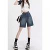 Retro Washed Wide-Leg Women's Casual Denim Shorts