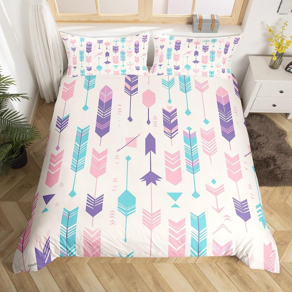 Vintage Abstract Pattern Duvet Cover Queen King Size Vivid Floral Soft Bedding Set Perfect for All Seasons Warm and Bright 3 Pcs
