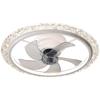 Modern Minimalist LED Crystal Ceiling Fan with 360° Rotation for Bedroom and Study