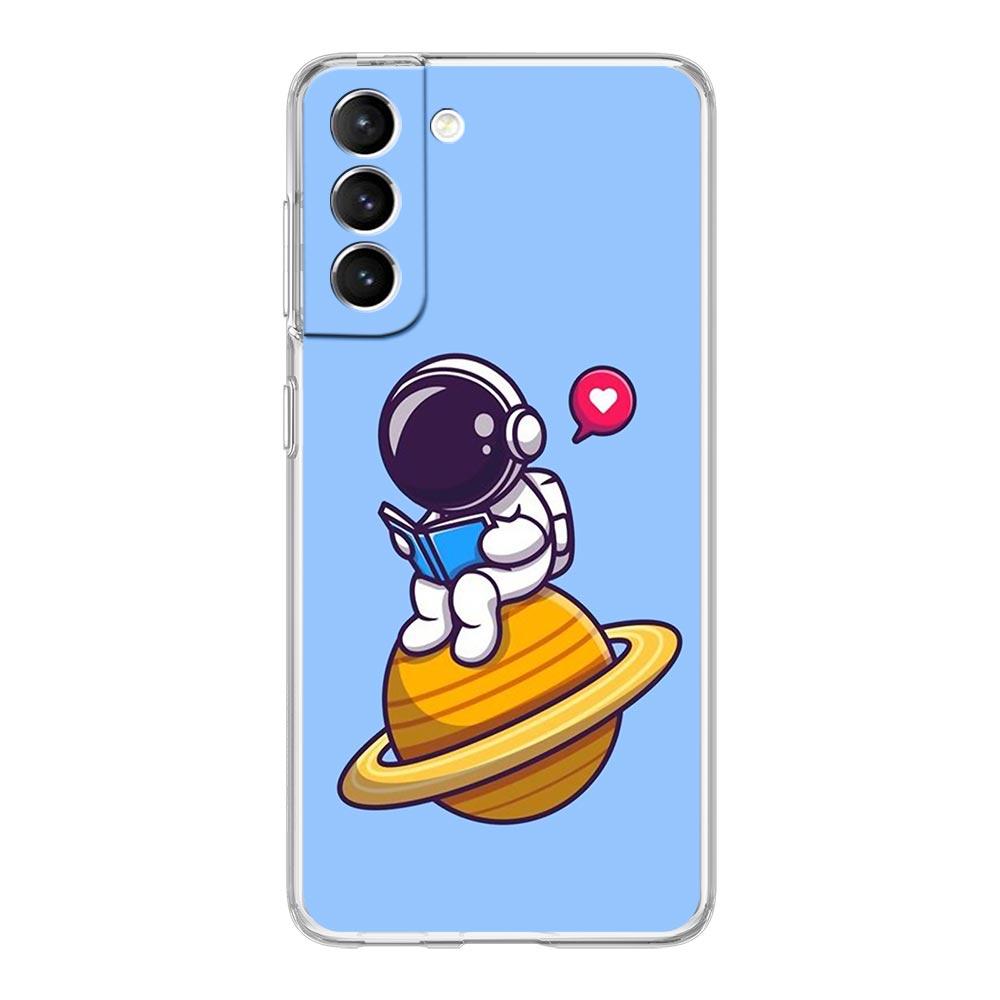 Planet Cute Astronaut Phone Case For Samsung Galaxy S22 5G S20 Ultra S21 FE 5G S10E S9 S8 S10 Plus Note 20 10 Soft Clear Cover