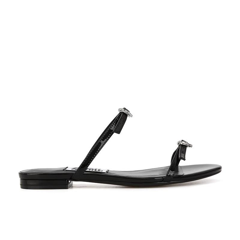 

Shoes round head double word with love diamond buckle thick heel slippers flat sandals women 34