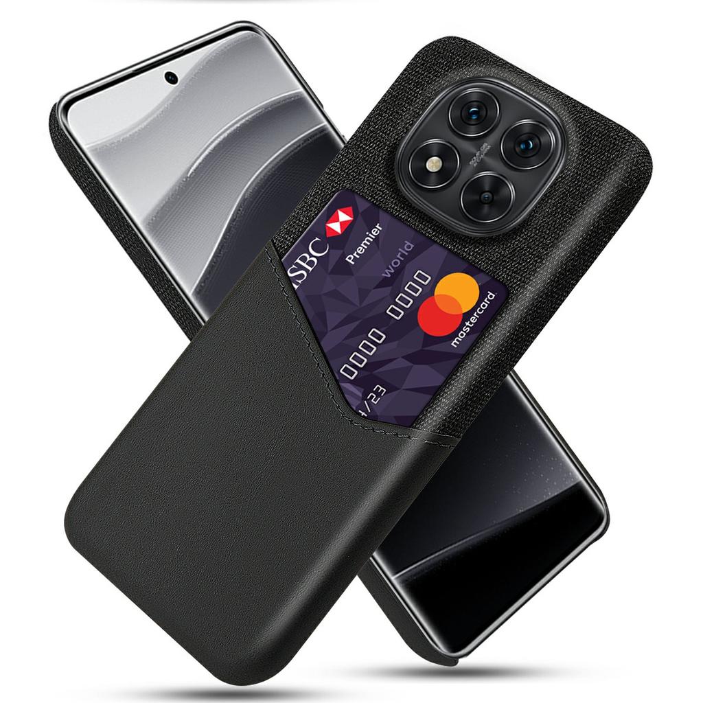 For Xiaomi Redmi Note 14 Pro 5G/Poco X7 5G Case PU Leather Cloth Texture Hard PC Phone Cover with Card Holder