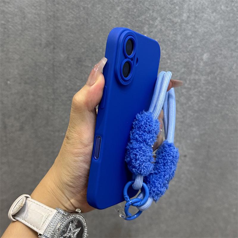 Flannel - Lined Phone Case With Lanyard For iPhone 17 Air 16 15 14 Plus 13 12 11 Pro Max Cute Simple Soft Cover