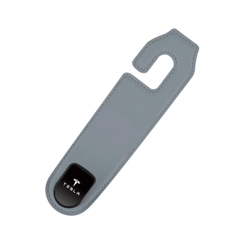 Car Sticker 2025 New Tesla Car Seat Back Hook Pu Leather Load-bearing Wear-resistant Hook Storage Hanger For Tesla Model 3 Roads