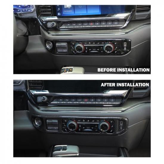 Carbon Fiber Console Radio Cimate Control Panel Cover for Chevy Silverado +