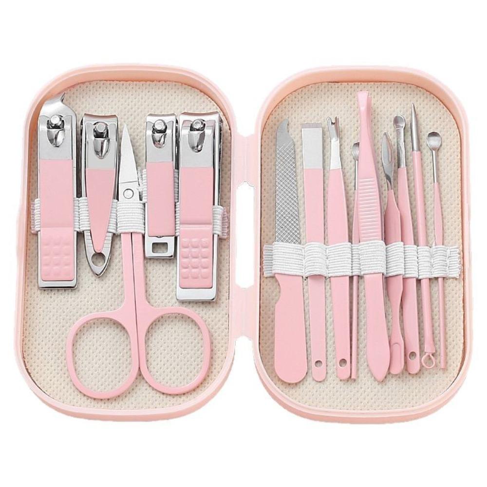 14 Piece Portable Nail Clippers Stainless Steel Ear Digging Spoon Manicure & Pedicure Set Nail