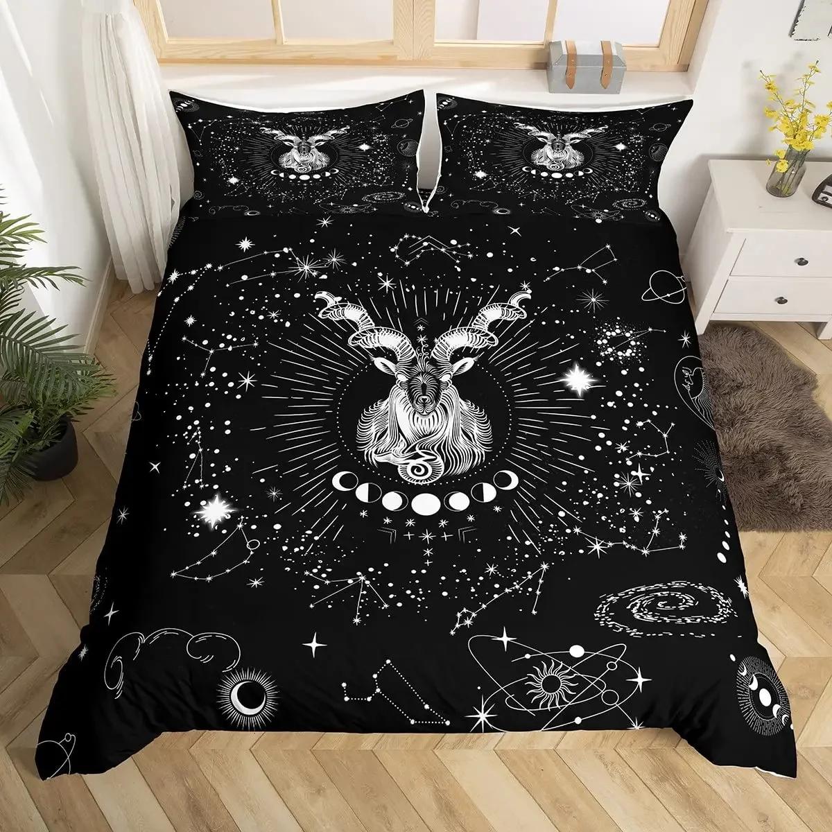 

Comforter Twelve Constellation Galaxy Tie Dye Comforter Starry Sky Outer Space Cosmos Bedding Set Twin For Boys Girl Comforter (quilt)-EU Single(135*200cm)3pcs