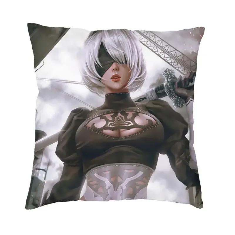 

Nier Automata Боксер Квадратная Наволочка Домашняя Декоративная 3D Двусторонняя Печать Аниме Мультфильм Игра Наволочка для Подушки для Автомобиля 30x30cm