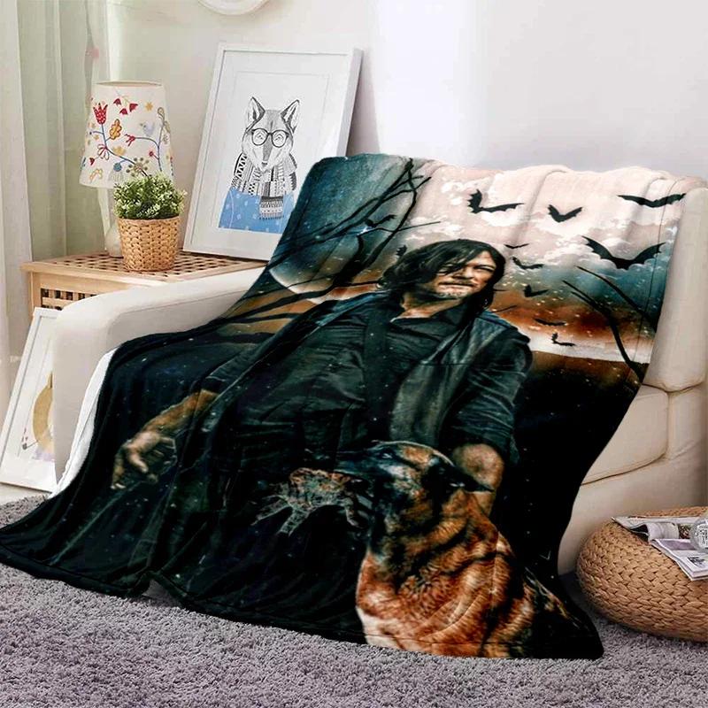 Drama The Walking Dead Series Soft Throw Blanket Zombie Movie Printed Bedspread Sofa  Couch Camping Cover Home Decor
