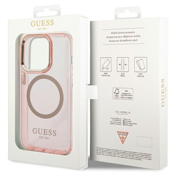 Etui do iPhone 14 Pro Max Guess Hard Case MagSafe Różowe