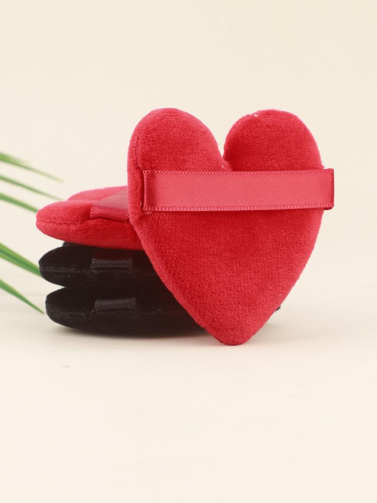 1 Pcs Loose Powder Puff, Face Soft Heart Shape Puff Blender Beauty Makeup Tool Short Plush