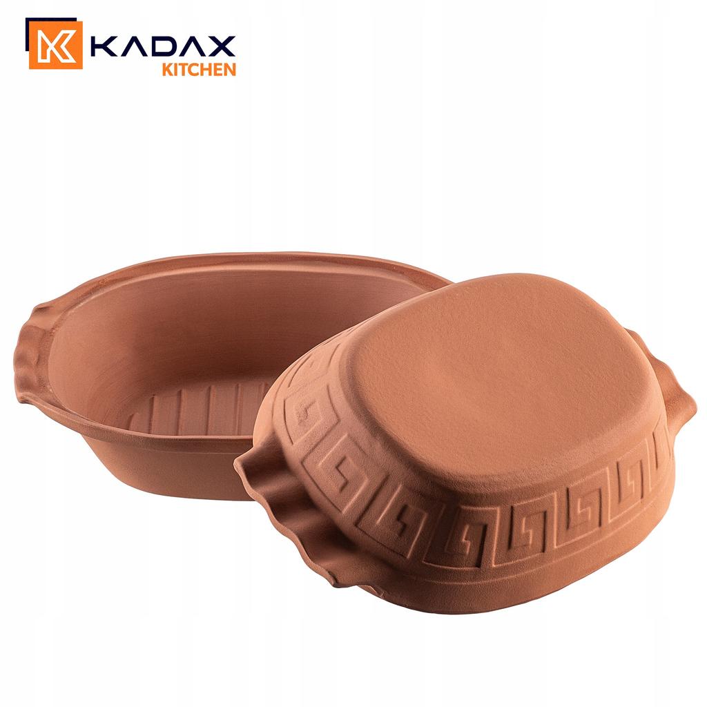 KADAX Roman Clay Pot Oval with Lid
