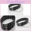 Punk Style Wide Waist Belt With Iron Buckle For Fashion Dresses And Outerwear
