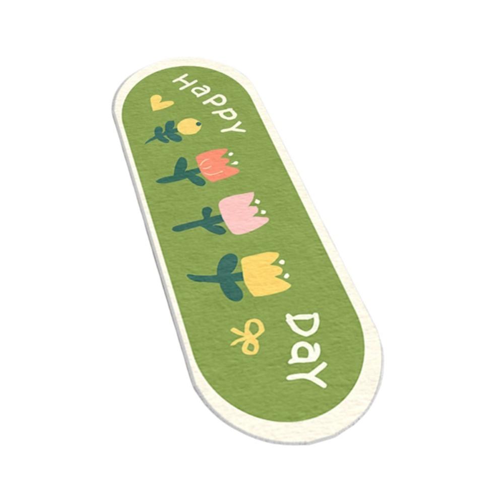 Imitation Cashmere Cartoon Pattern Bedside Carpet Plush Doormat Oval Bedroom Rug  Sofa Area
