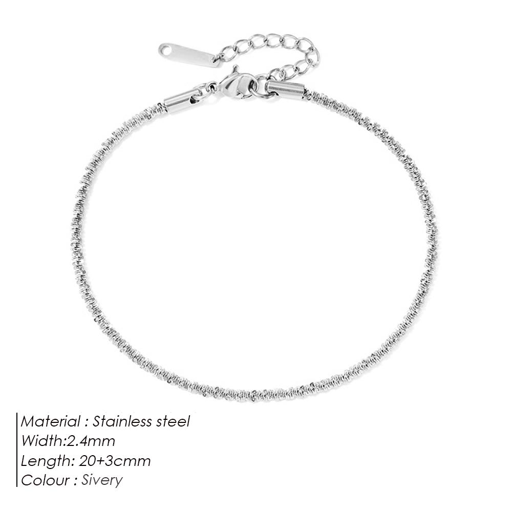 eManco Adjustable Cauliflower Chain Anklet Stainless Steel Gold Plated Women s Accessories  48-Hour Shipping