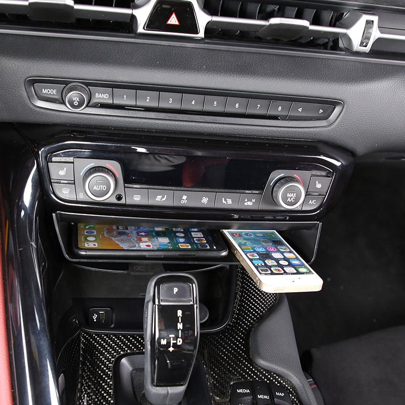 ABS Black Car Center Control Dashboard Storage Box Multifunctional Phone box For Toyota GR Supra A90 2019-2025 Car Accessories