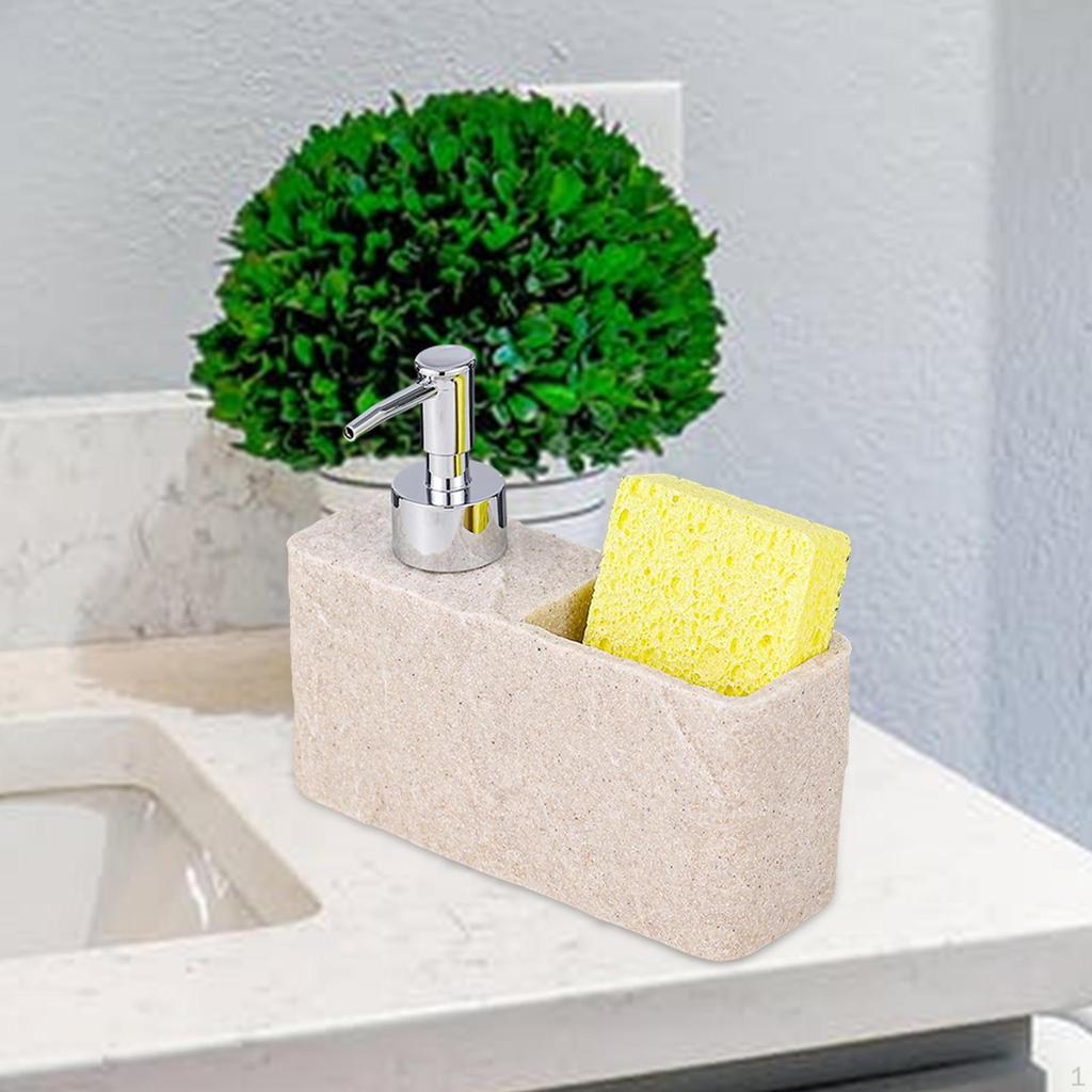 Liquid Soap Dispenser with Sponge Holder Countertop Dish