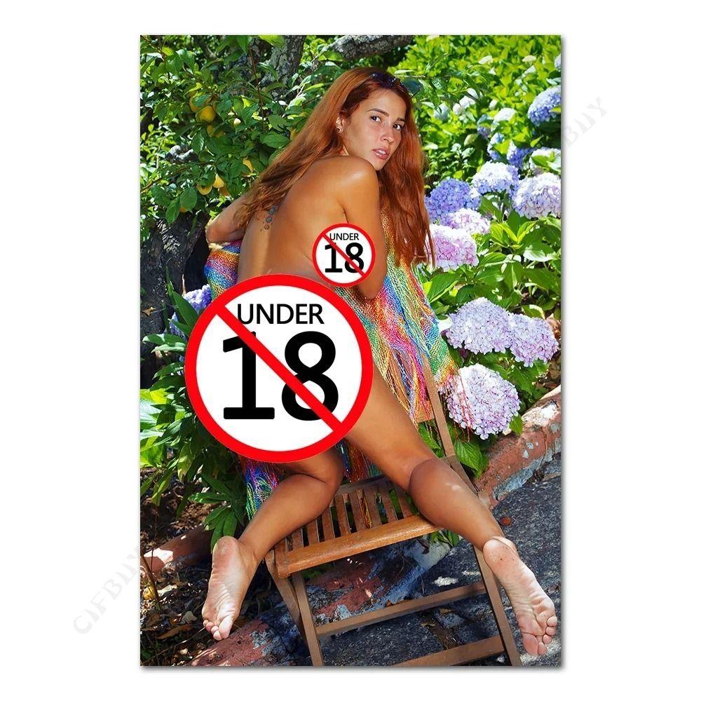 Cartello Metallico da Parete Pin-up Girl Vintage Decorazione Retrò 20x30cm