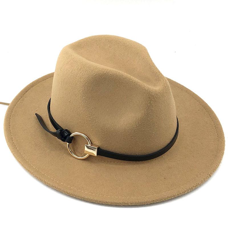 Einfache Wolle Frauen Outback Fedora Hut Für Winter Herbst ElegantLady Floppy Cloche Breite Krempe Jazz Caps Größe 56-60CM