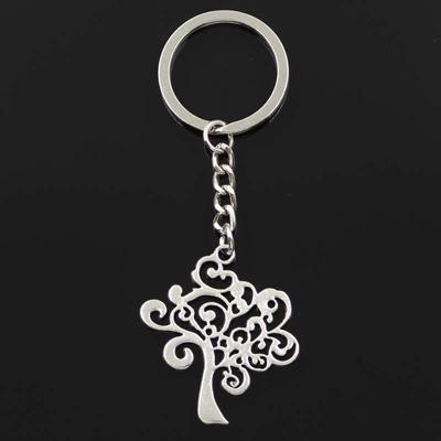 Moda Árvore da Paz 42x37mm Pingente 30mm Chaveiro Corrente de Metal Bronze Homens Carro Presente Lembranças Chaveiro