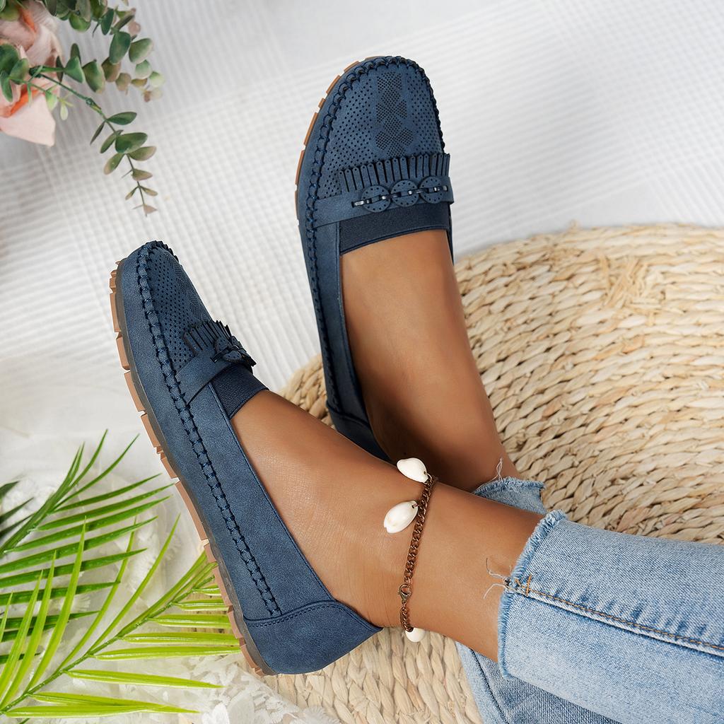 Fashion Trend Women Flats Shoes Casual Round Toe Flat Sneakers Women 2025 New Slip On Loafers Breathable Shallow Comfort Shoes Ladies