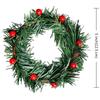 ABKS-32 PCS Holly Berry Candle Ring Small Artificial Red Berries Pine Needles Wreath For Christmas Garland Ornaments Decor